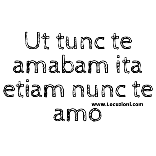 Ut tunc te amabam ita etiam nunc te amo